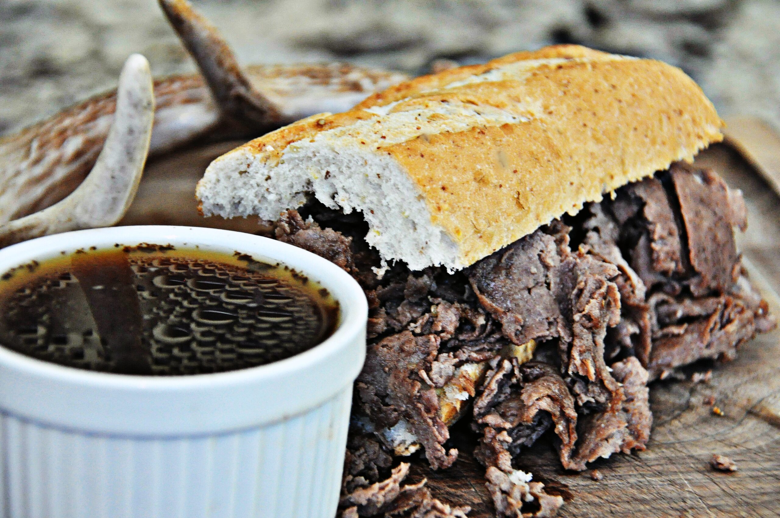 Venison French Dip with Au Jus - Crush with Lee and Tiffany Lakosky